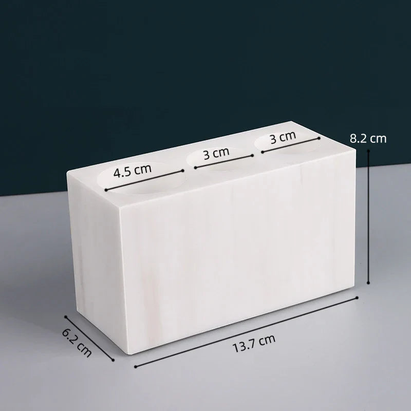 Afralia™ White Volakas Marble Bathroom Accessories Set