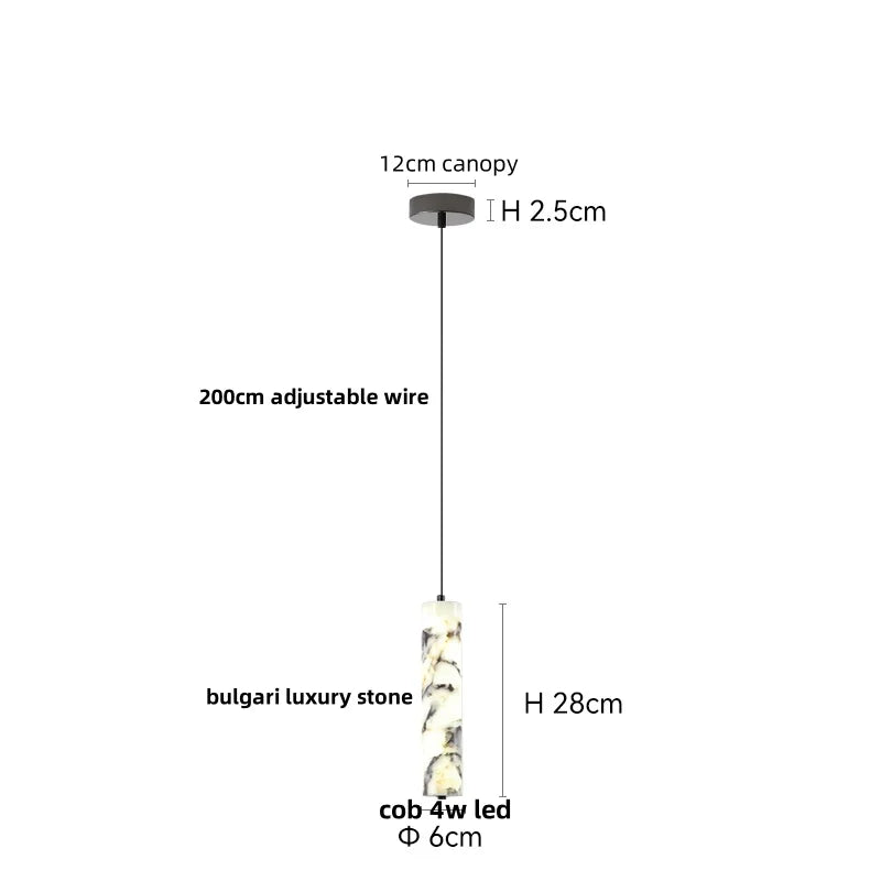 Afralia™ LED Pendant Lights Bulgari Stone Adjustable Steel Hang Lamp Lighting