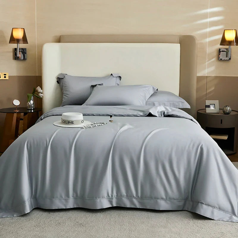 Afralia™ Luxury 1400TC Egyptian Cotton Bedding Set in Silky Black