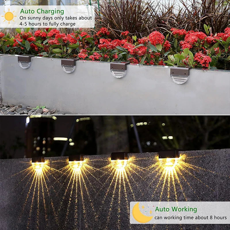 Afralia™ Solar Fence Lights: Waterproof Outdoor Deck Pathway Stairs Lighting for Yard & Patio