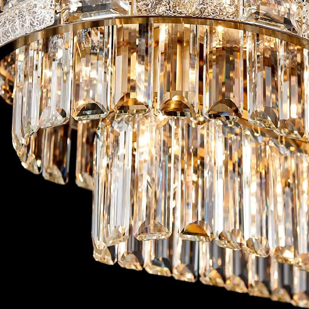Afralia™ Gold Crystal Chandelier for Luxury Living Room & Kitchen Island