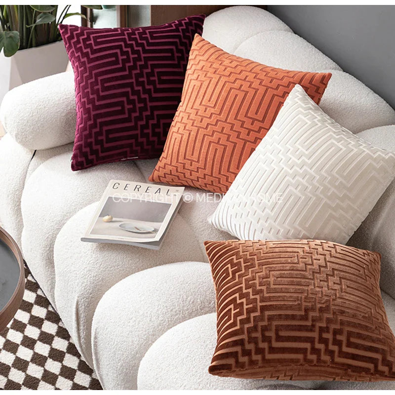 Afralia™ Luxury Velvet Throw Pillowcase for Home Living Room Couch Armchair Sofa