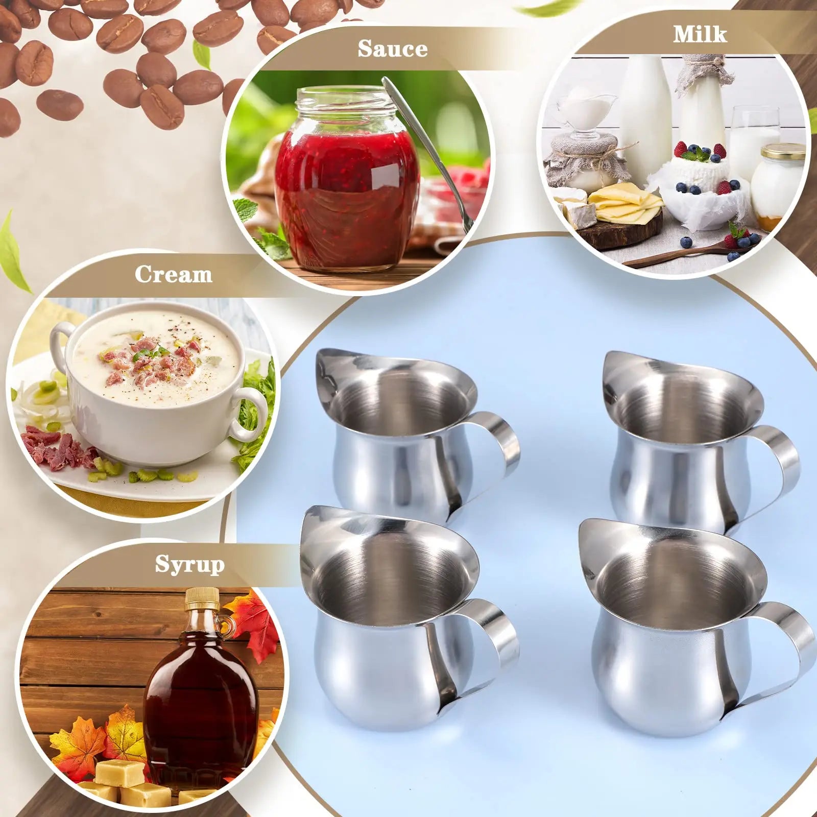 Afralia™ Stainless Steel Milk Frothing Pitcher Cup for Espresso Coffee - 12oz Measure & Pour