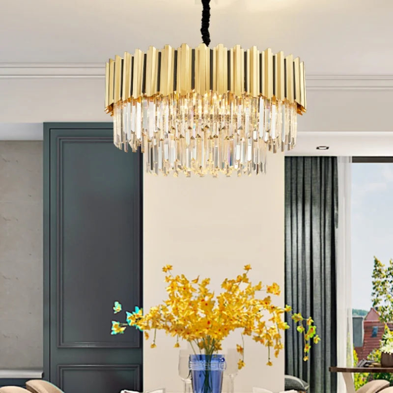 Afralia™ Crystal Chandelier: Modern Light Luxury for Dining, Living, Bedroom & Study