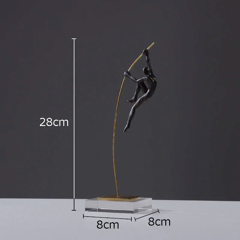 Afralia™ Gymnastic Acrobat Resin Sculpture Ornaments for Living Room Decor
