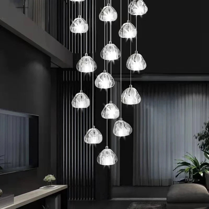 Afralia™ Modern Crystal LED Chandelier for Living Room, Dining, Bedroom, Kitchen, Hall, Loft, Staircase