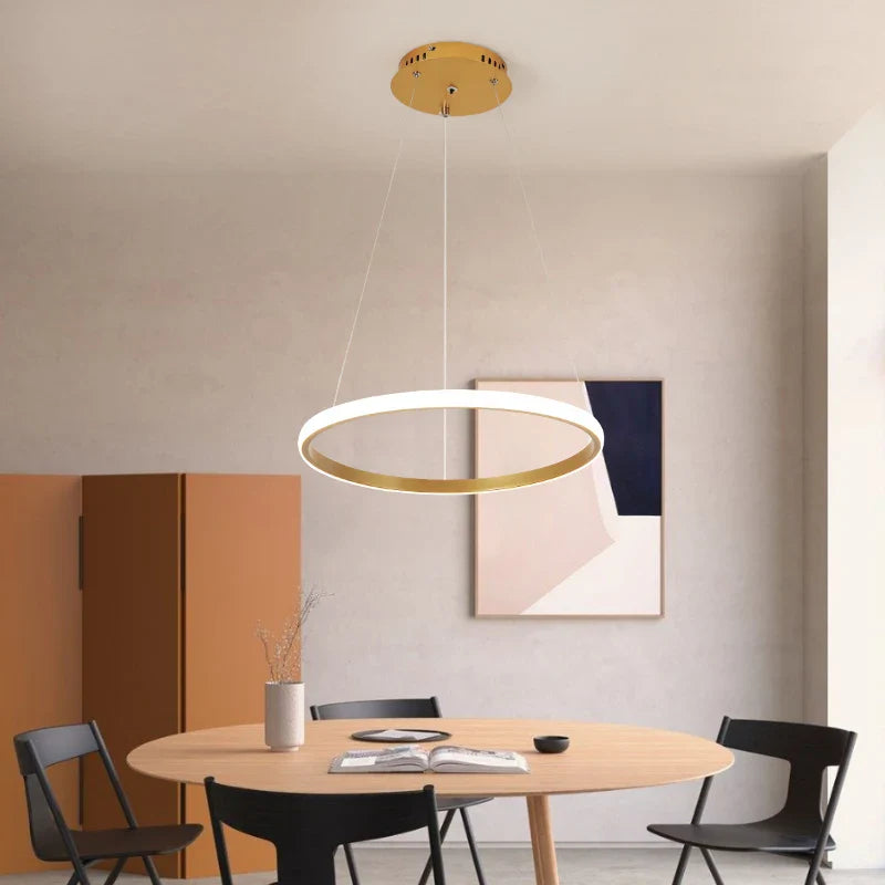 Afralia™ Modern Minimalist Dining Chandelier - Three Rings Four Circles