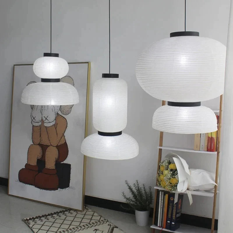 Afralia™ Rice Paper LED Pendant Lights - Modern Lantern Hanging Lamp for Dining Living Room