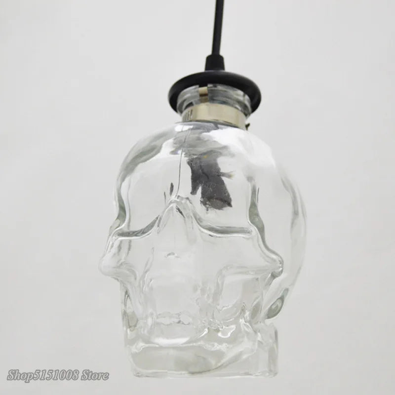 Afralia™ Retro Skull Glass Pendant Light Fixture | Demon Skeleton Glass Bottle Lamp