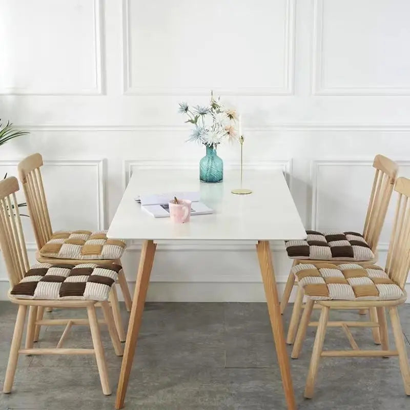 Afralia™ Corduroy Cushion: Plaid Thickened Office Chair, Dining Chair, Sofa Floor Cushion