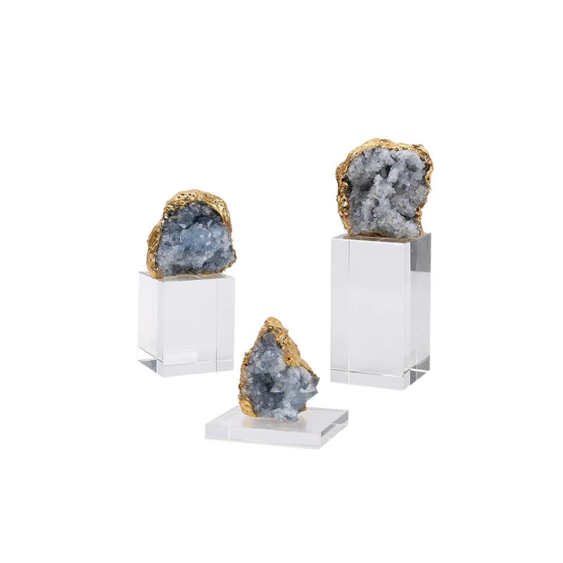 Afralia™ Crystal Flower Marble Base Sculpture: Modern Artwork for Living Room Decor