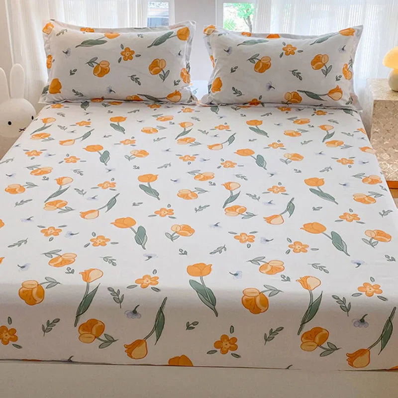 Afralia™ European Brushed Cotton Fitted Sheet for Full Size Mattress