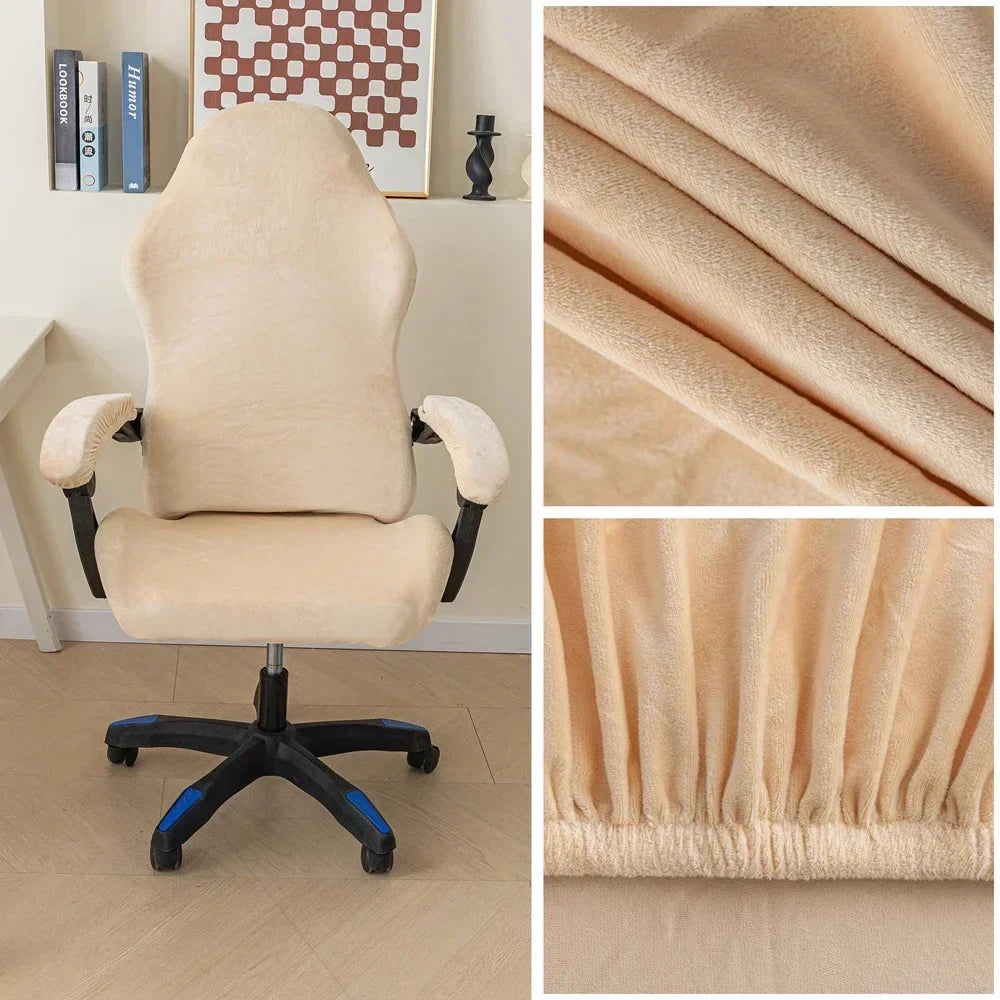 Afralia™ Tickened Velvet Chair Cover | Stretchy Gaming Seat Case for Office & Esports