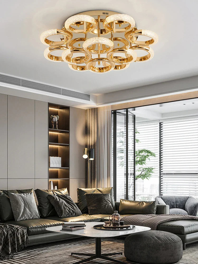 Afralia™ Circle Ring LED Ceiling Light - Modern Minimalist Luxury Acrylic Bedroom Lighting Fixtures