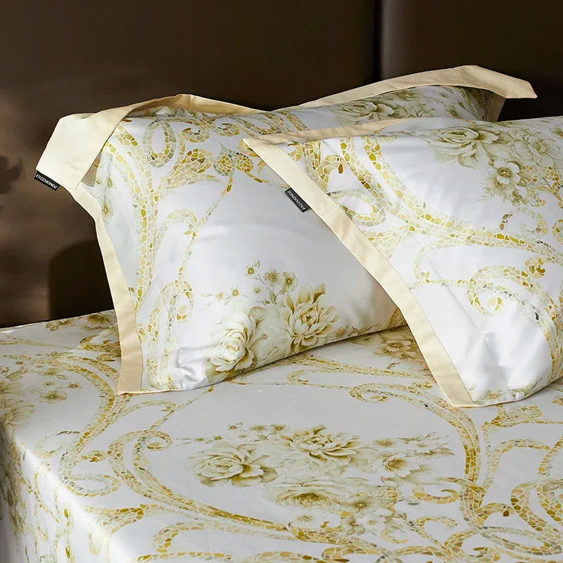Afralia™ Luxe 100s Egyptian Cotton Bedding Set: Sheet, Blanket, Cover, Pillowcase