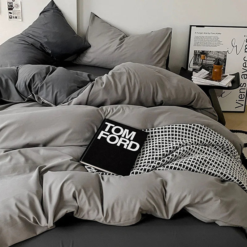 Afralia™ Cotton Bed Sets Comforter Cover Set with Corner Ties