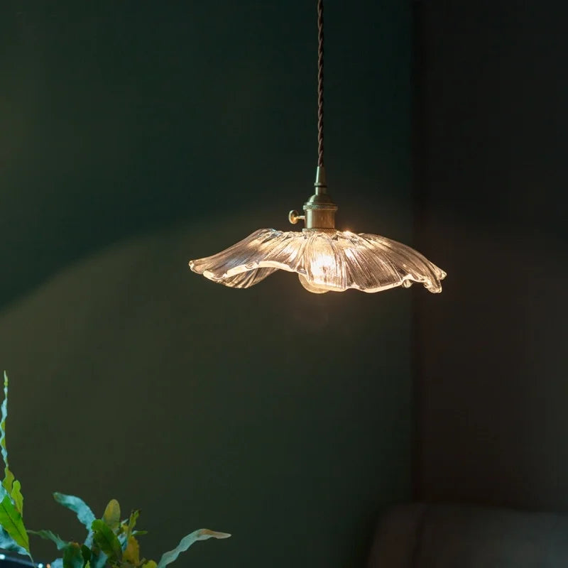 Afralia™ Nordic Brass Glass LED Pendant Lamp for Home Decor