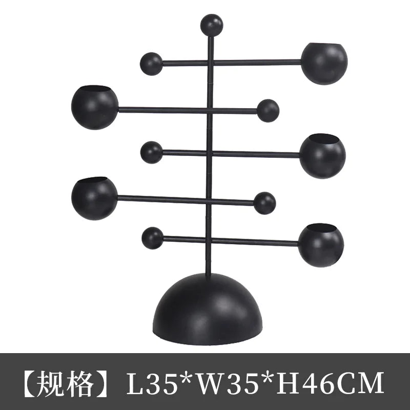 Afralia™ Geometric Rotate Candle Holder Black Candelabrum for Home Decor