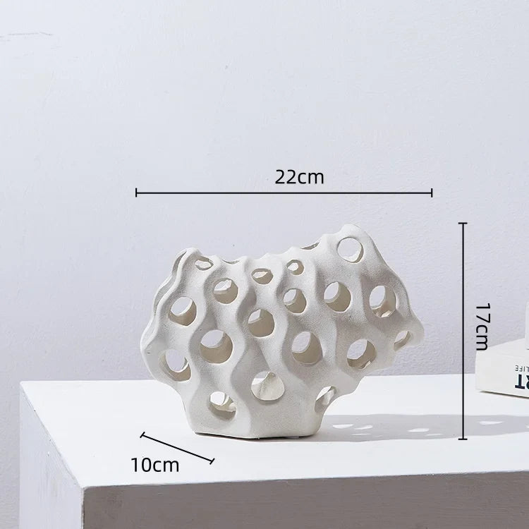 Afralia™ Coral Geometric Resin Sculpture Sea Creature Decor Figurine