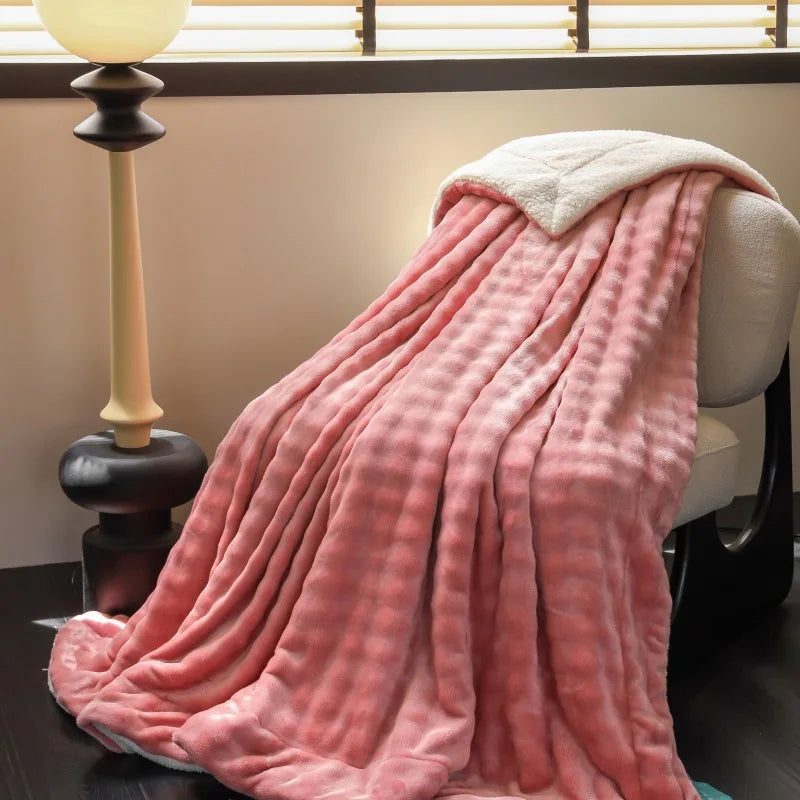 Afralia™ Flannel & Lamb Wool Blanket: Versatile, Thick for Autumn & Winter.