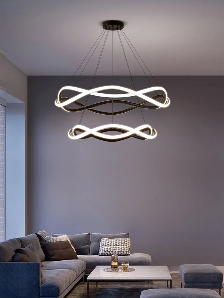 Afralia™ Nordic Circle Chandelier: Modern & Personalized Living Room Lighting