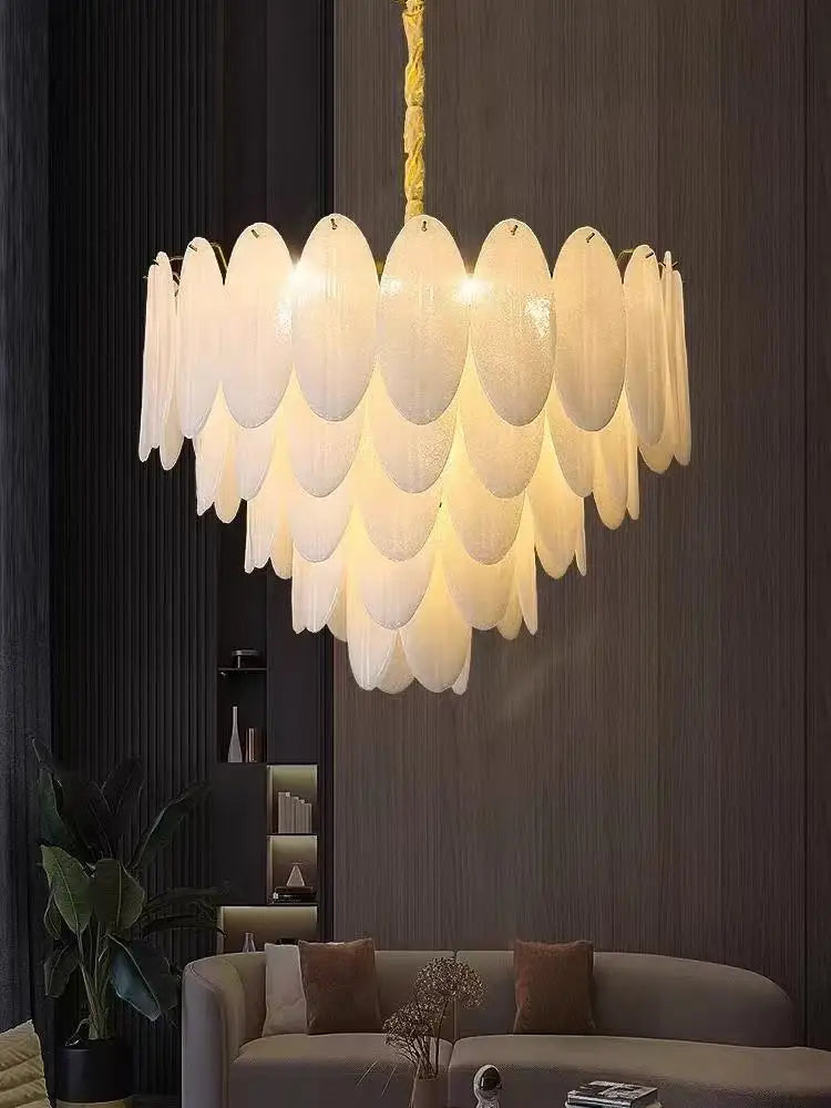 Afralia™ Luxury Feather Art Glass Chandelier - Nordic Minimalism Design
