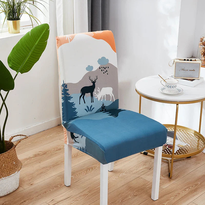 Afralia™ Stretch Print Chair Cover Slipcovers - Elastic Seat Case