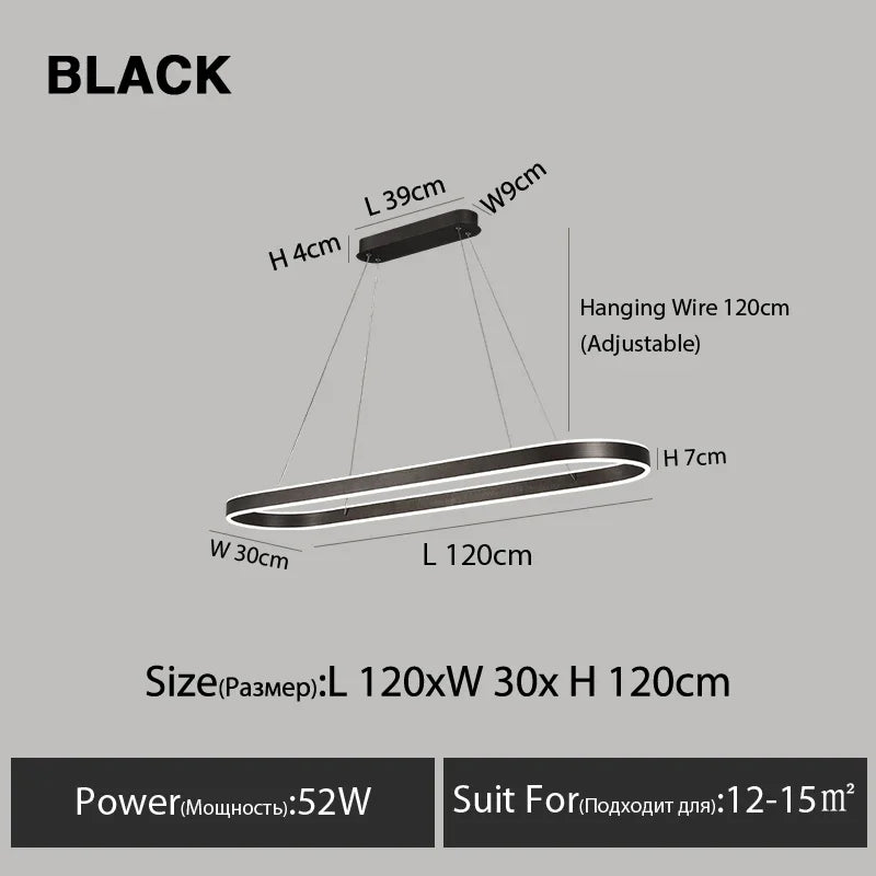 Afralia™ Modern Dimmable Ring Pendant Lamps for Kitchen Office Dining Room Lighting