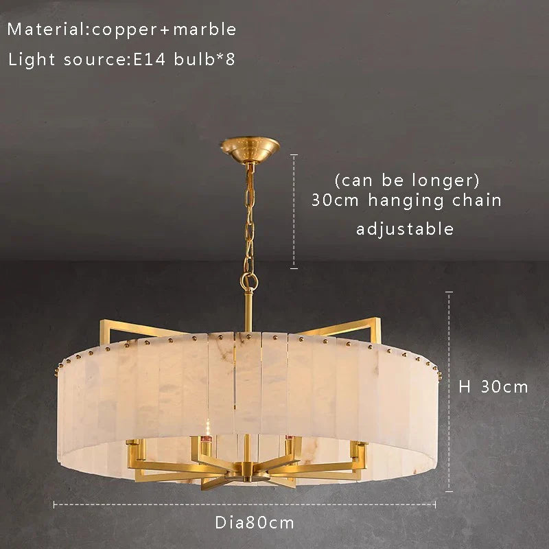 Afralia™ Marble Copper Ceiling Pendant Lights Modern LED Stone Hanging Lamps