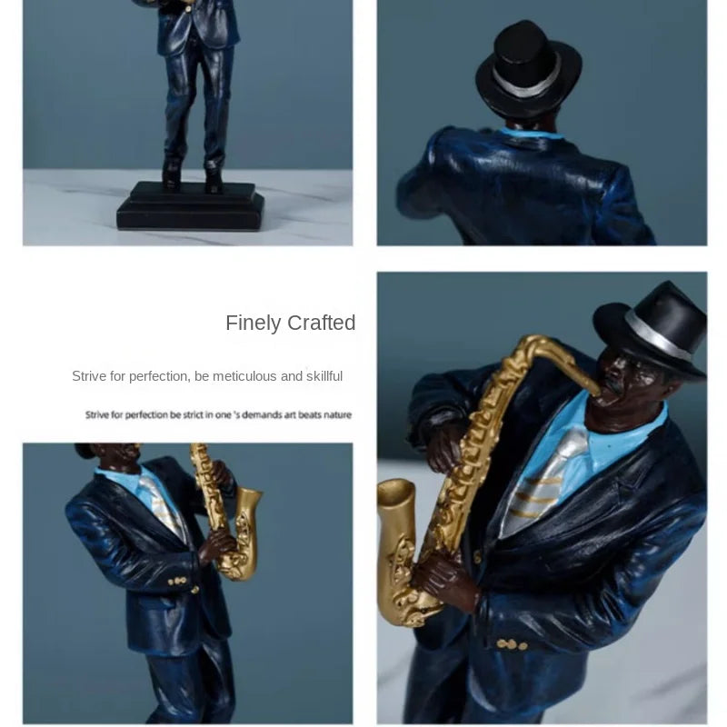 Afralia™ Musician Resin Statue Ornament for Home Décor and Office Desk