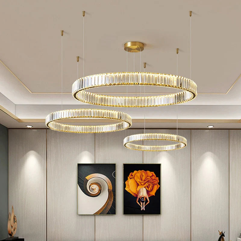 Afralia™ Crystal LED Ceiling Chandelier for Living Room & Bedroom Lighting