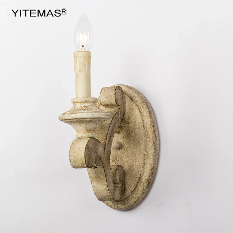 Afralia™ Solid Wood Retro Wall Sconce for Stylish Home Lighting