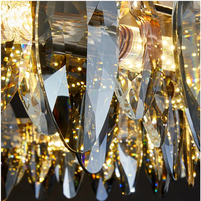 Afralia™ Crystal Chandelier Light: Modern LED Pendant Lamp for Bedroom & Living Room.