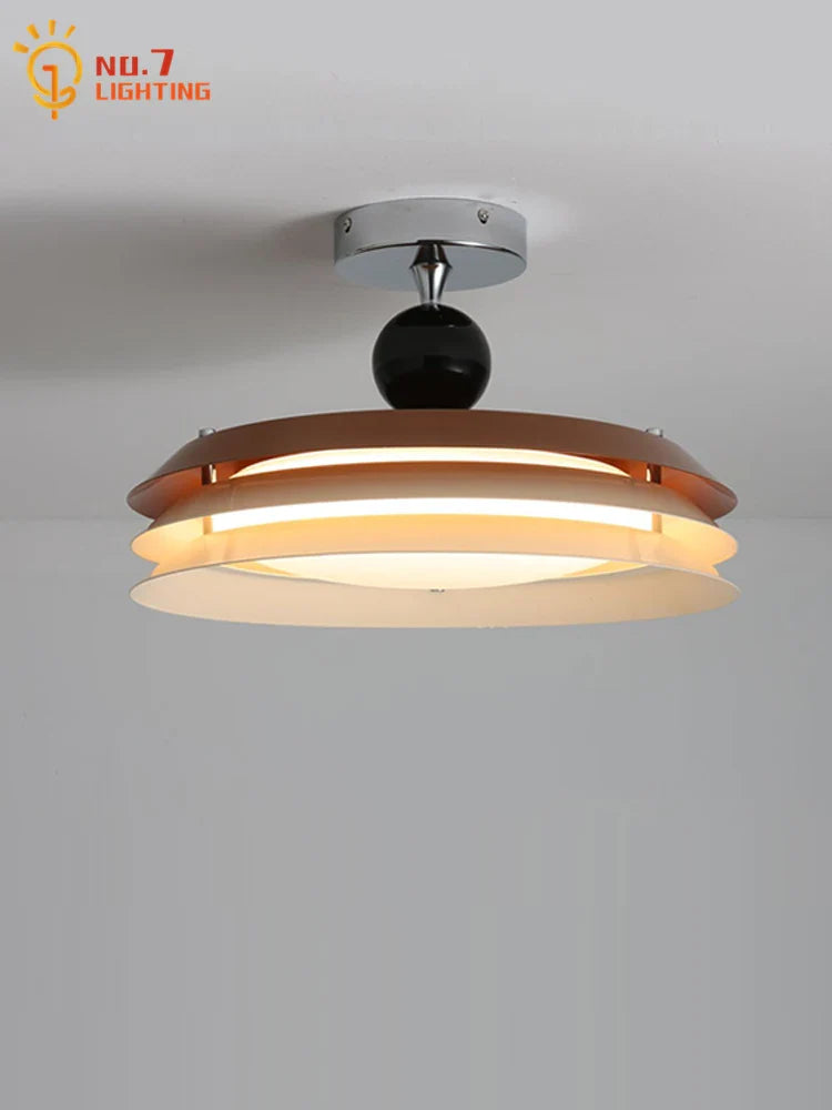 Afralia™ Wind Round Ceiling LED Light: Modern Iron Art Fixture for Home Decor & Study