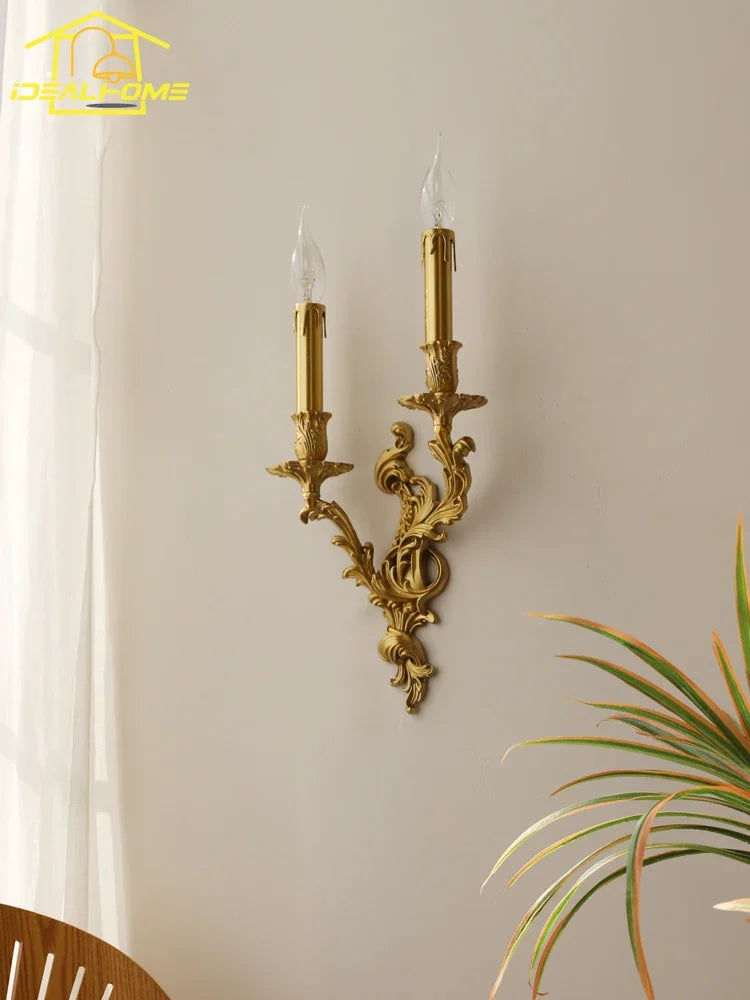 Afralia™ Retro Copper Wall Lamp LED E14 Gold Lustre Luxury Modern Light Fixtures