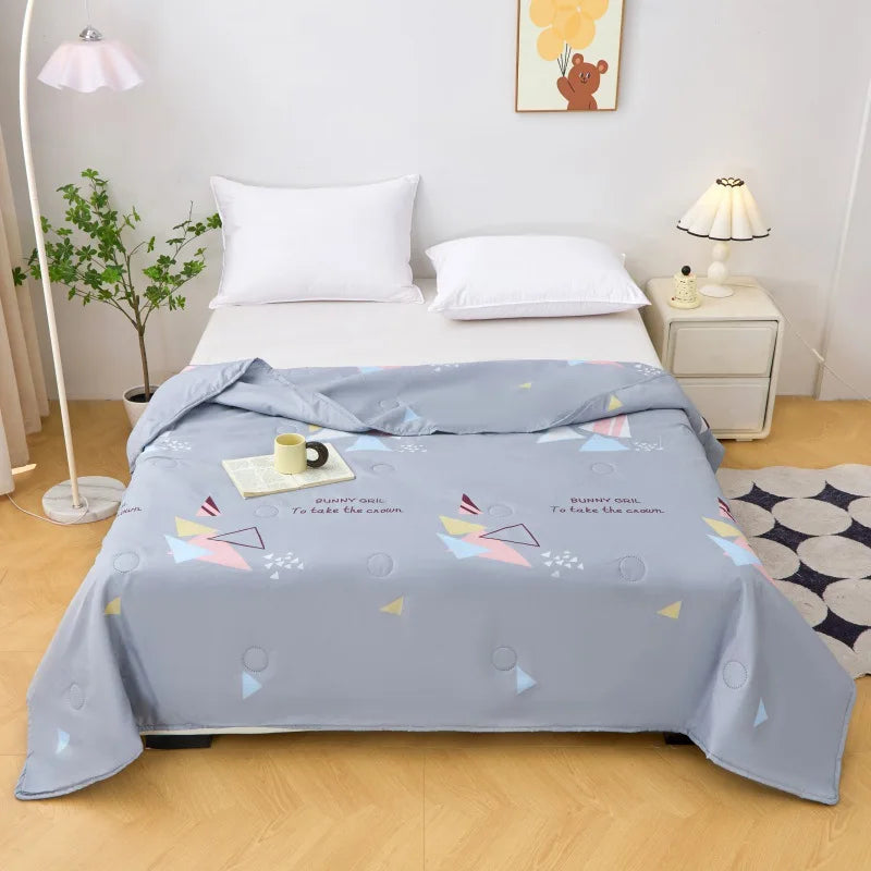 Afralia™ Summer Jacquard Cotton Quilt - Ultra-Thin, Breathable Single Comforter