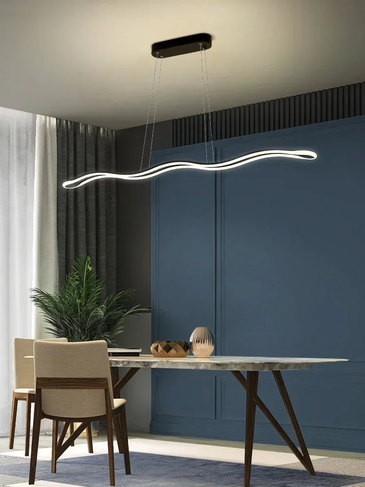 Afralia™ Wave Chandelier: Modern Nordic Design Pendant Light for Dining Table, Bar, or Office