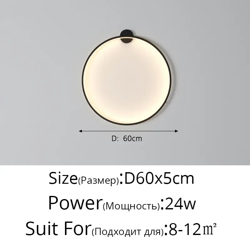 Afralia™ LED Circle Wall Lights for Living Room Bedroom Modern Decoration