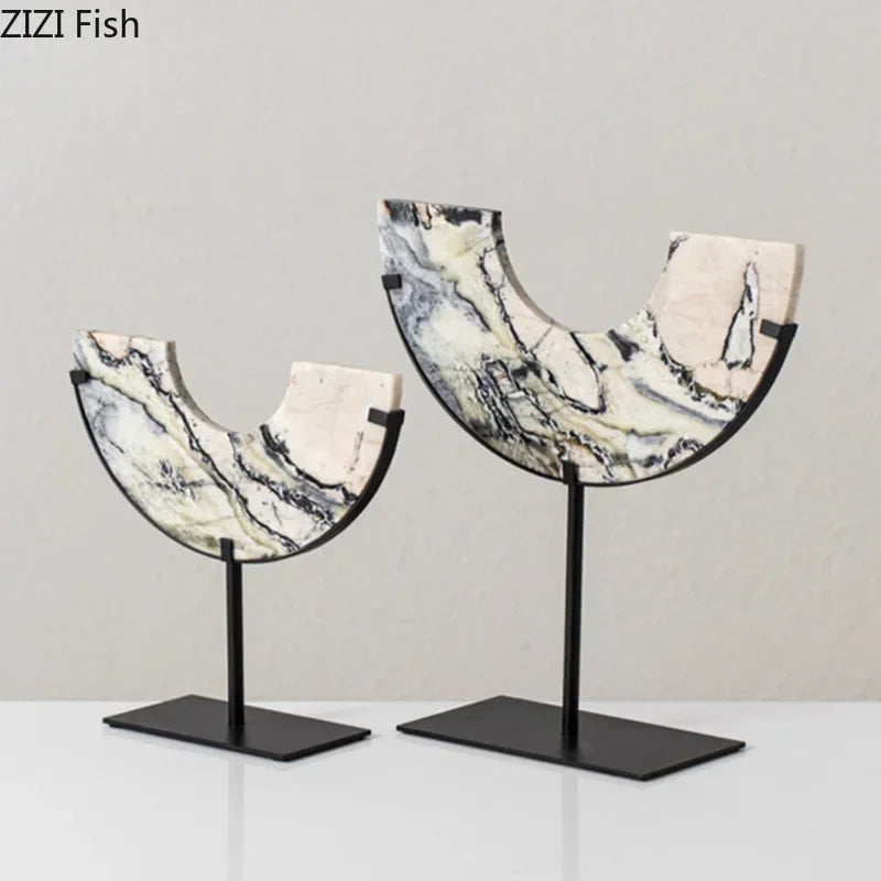 Afralia™ Marble Sculpture Desk Decoration Modern Crafts Home Room Aesthetics Decor
