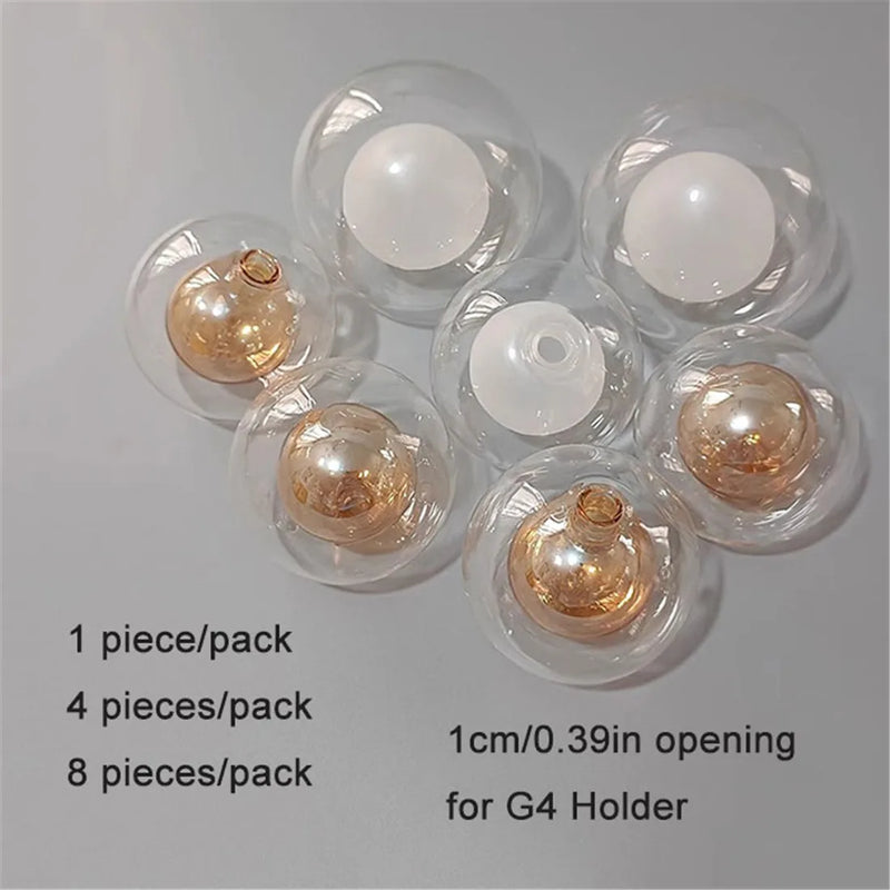 Afralia™ 1/4/8pcs Pack 1cm Opening G4 Glass Shade Replacement Globes for Chandelier