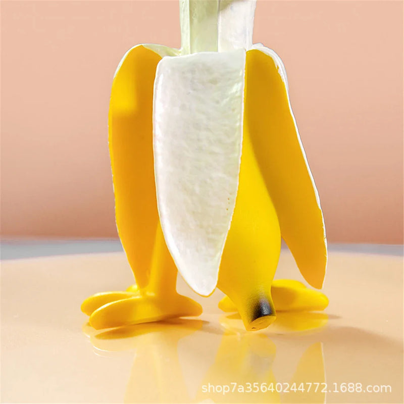 Afralia™ Resin Chicken/Duck Banana Statues & Peeled Bananas Decor Ornaments Home Garden Figurines