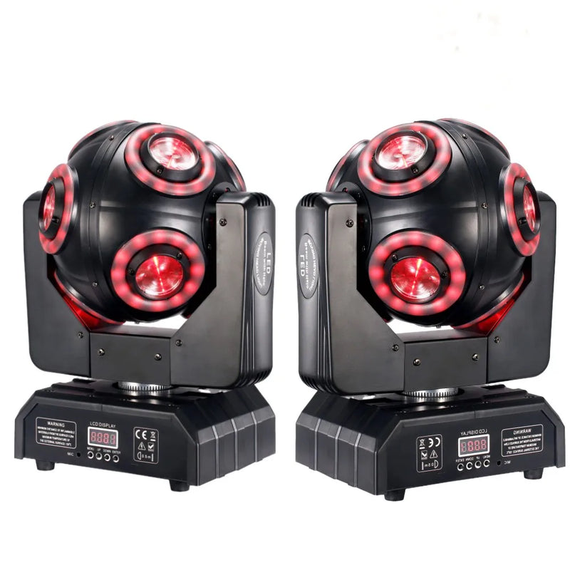 Afralia™ 8x15W Moving Head Beam Light with Halo, RGBW LED DJ Stage, DMX 512 Sound Activate