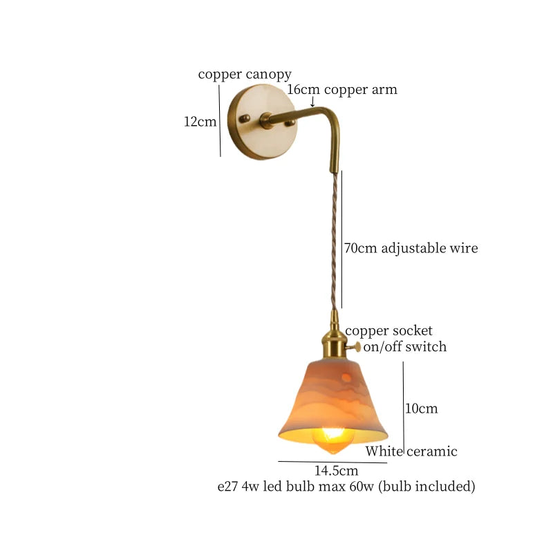 Afralia™ Ceramic LED Wall Sconce - Vintage White, Nordic Minimalism
