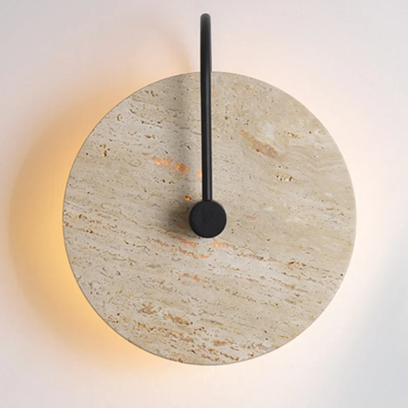 Afralia™ Natural Stone Round Wall Lamp | Bedroom Decor LED Sconce | Interior Home Lighting