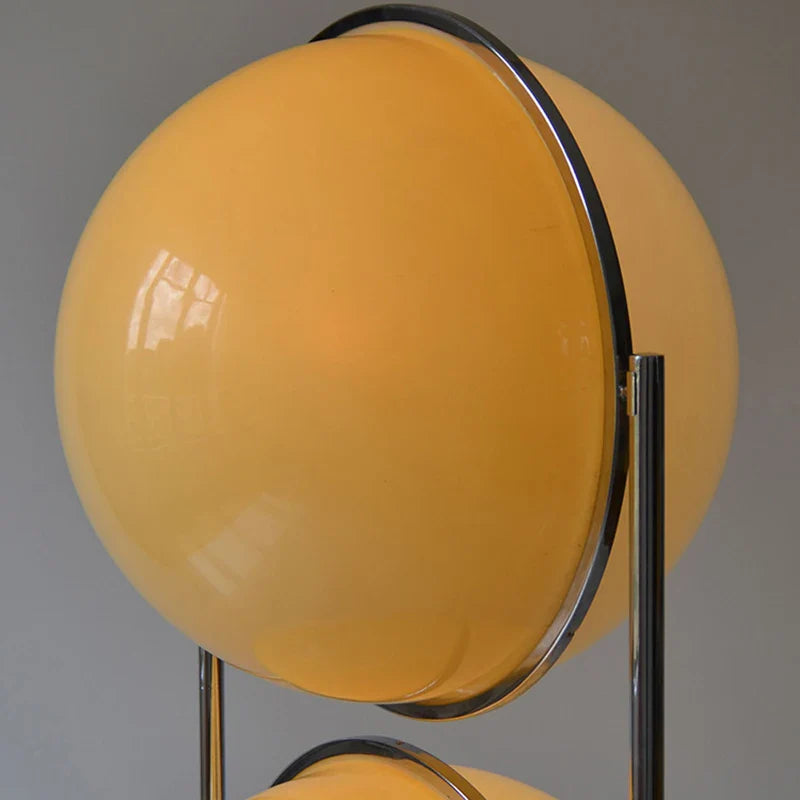 Afralia™ Chrome Metal LED Floor Lamp with White Acrylic Ball Light for Home Decoration