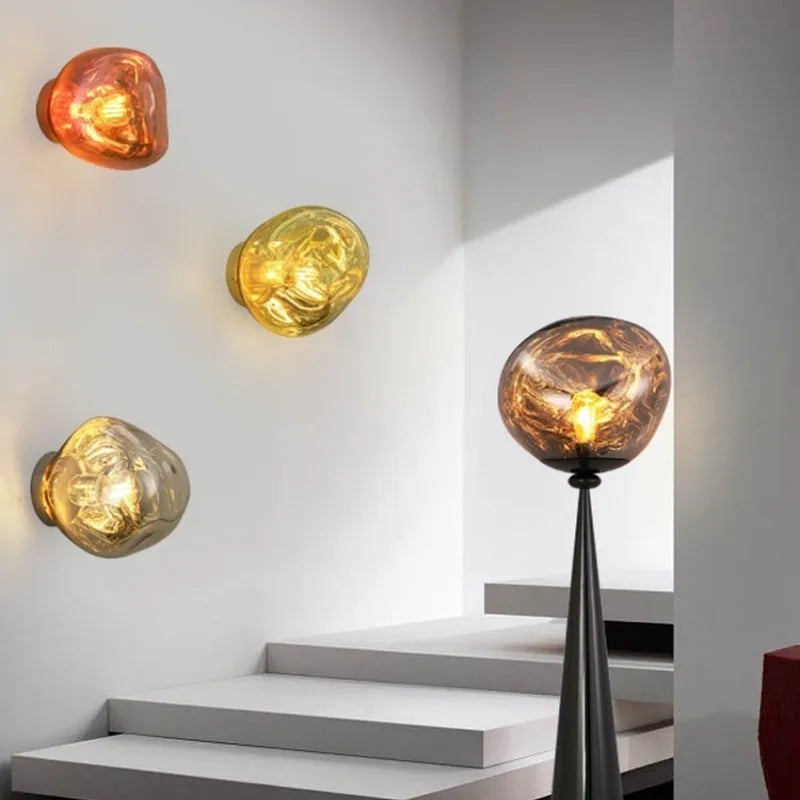 Afralia™ Glass LED Wall Lamp: Modern Lighting for Living Room, Hallway, Bedroom & Decor