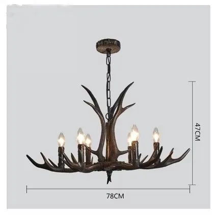 Afralia™ Retro Nordic Antlers Pendant Lamp for Home and Clothing Store