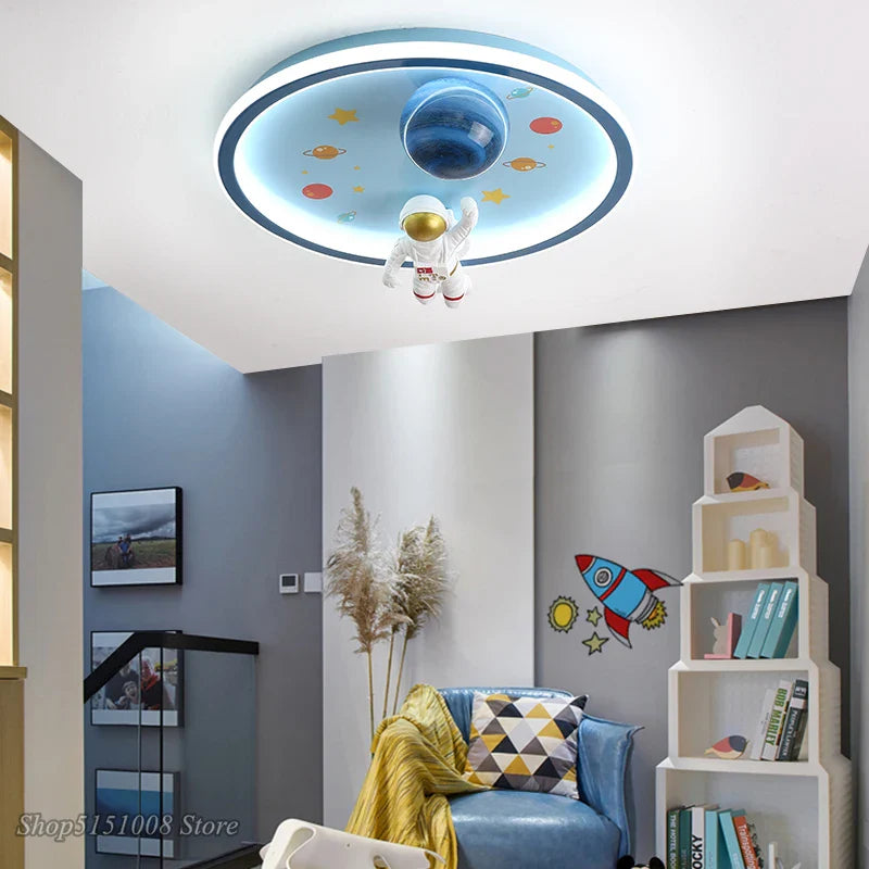 Afralia™ Astronaut LED Ceiling Lights: Nordic Style for Kids' Room, Study, Restaurant Decor