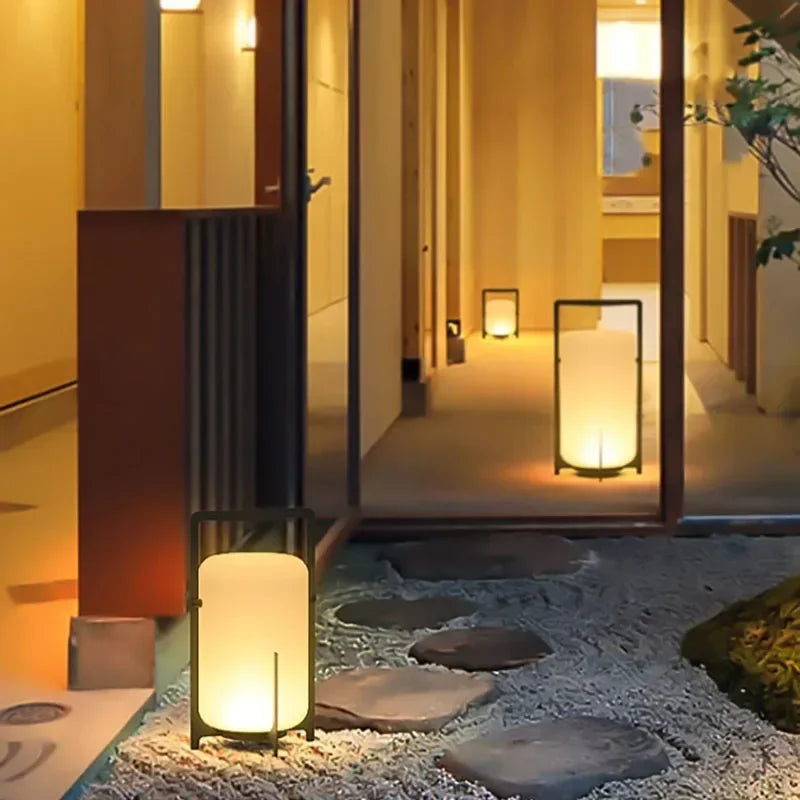 Afralia™ White Acrylic Solar Floor Lamp for Indoor Outdoor Lighting