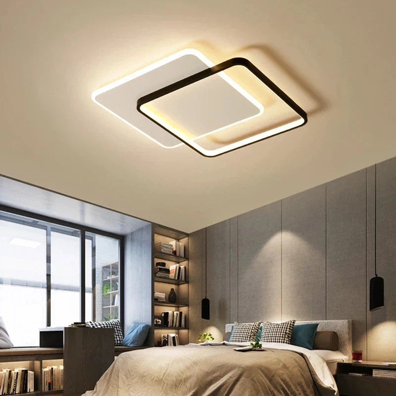 Afralia™ Minimalist LED Ceiling Lamp Ring Chandelier for Bedroom Living Room Study Loft